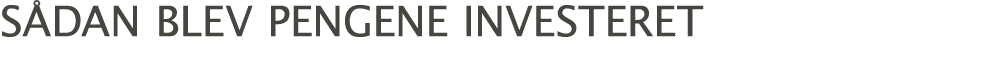 sådan blev pengene investeret