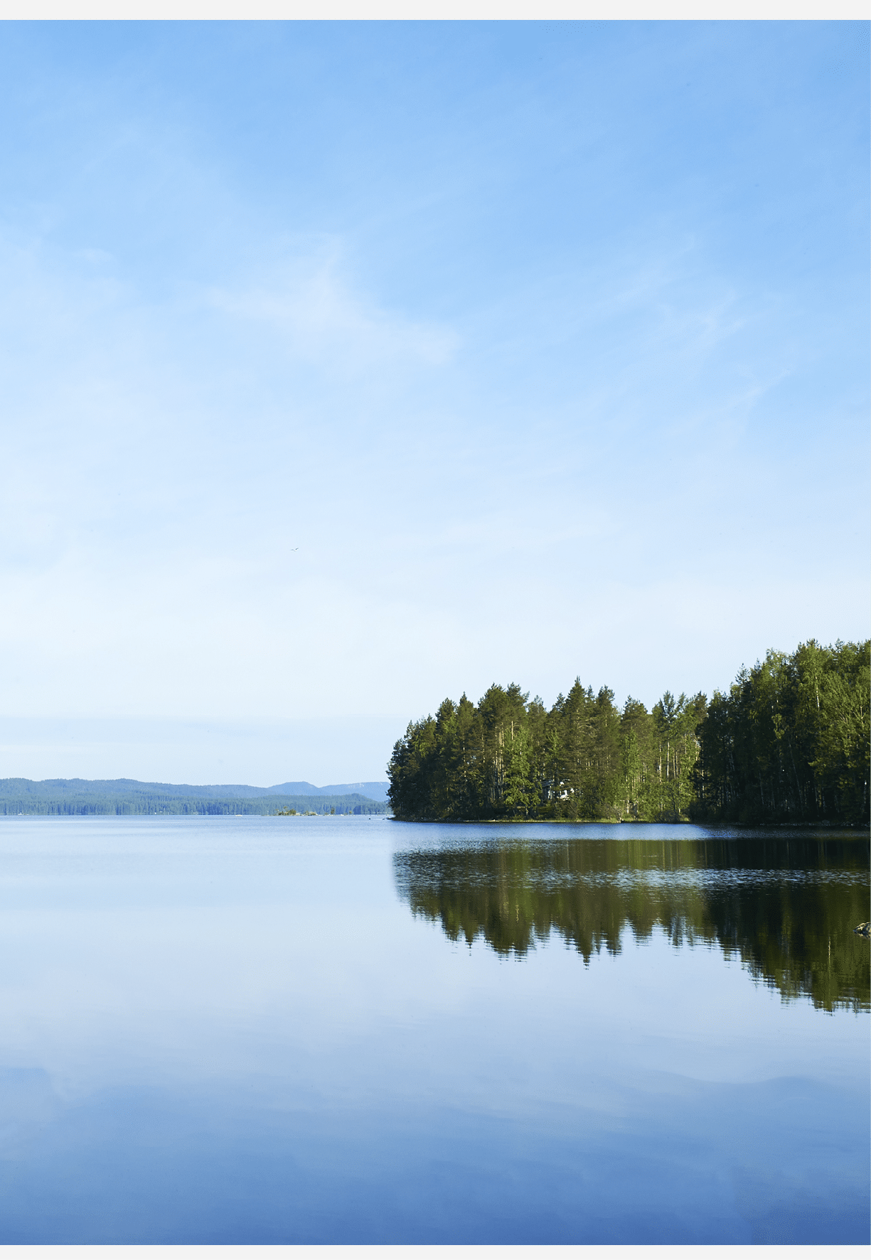 Beautiful Finnish Lake photographed in the bright Scandinavian summer