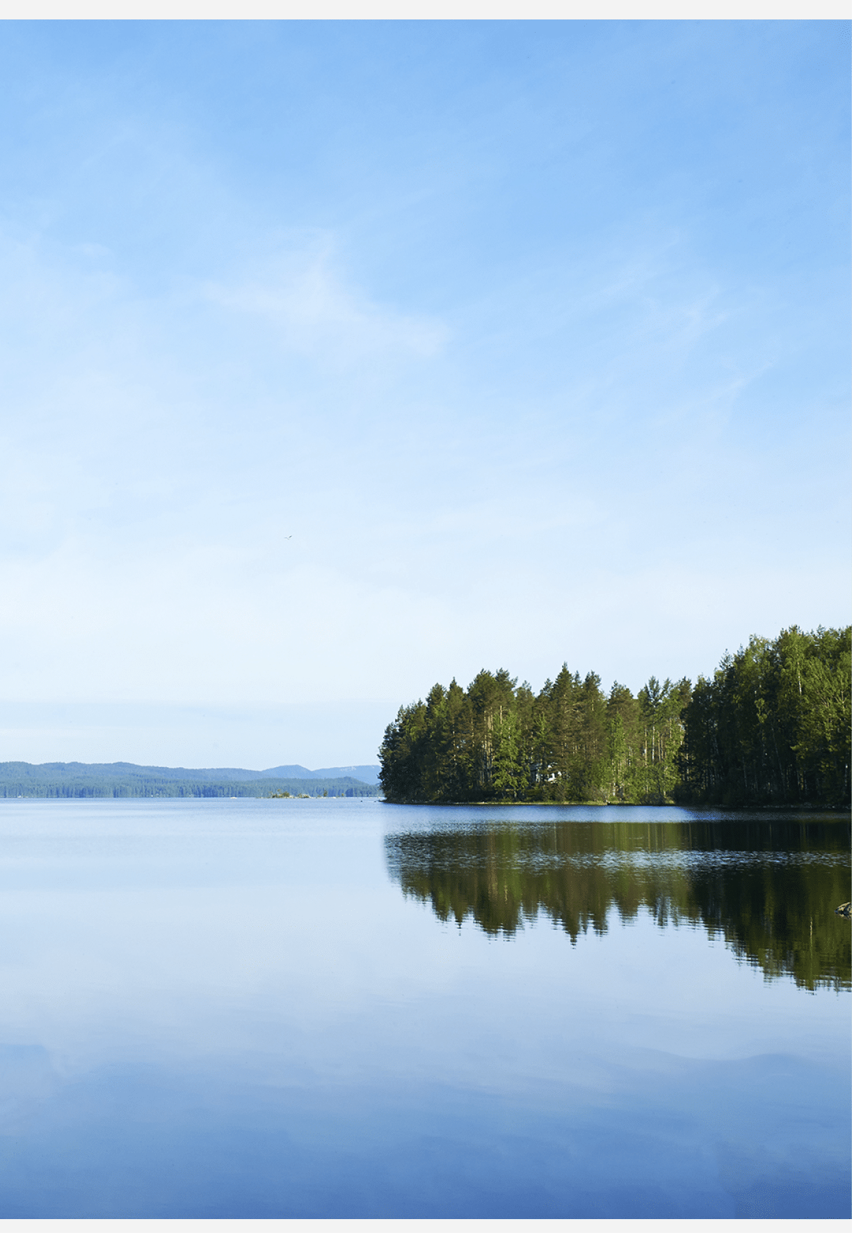 Beautiful Finnish Lake photographed in the bright Scandinavian summer