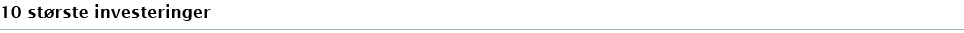 10 største investeringer