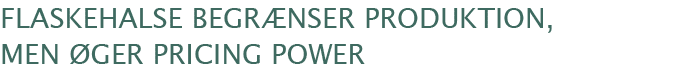 Flaskehalse begrænser produktion, men øger pricing power