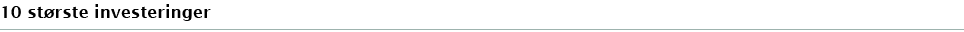 10 største investeringer