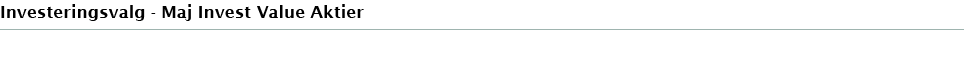 Investeringsvalg - Maj Invest Value Aktier