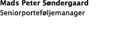 Mads Peter S ndergaard Seniorportef ljemanager