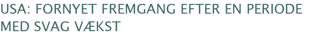 USA: fornyet fremgang efter en periode med svag v kst