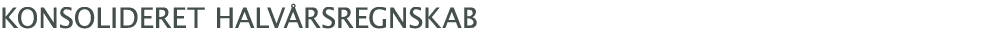  Konsolideret halvårsregnskab