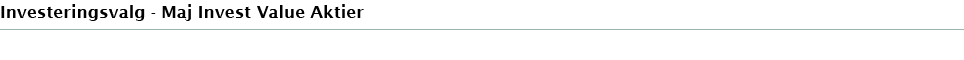 Investeringsvalg Maj Invest Value Aktier