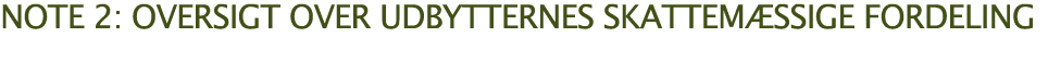 note 2: oversigt over udbytternes skattemæssige fordeling