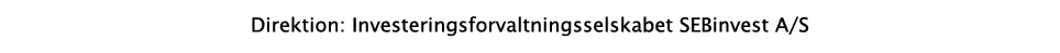 Direktion: Investeringsforvaltningsselskabet SEBinvest A S