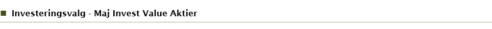 Investeringsvalg - Maj Invest Value Aktier