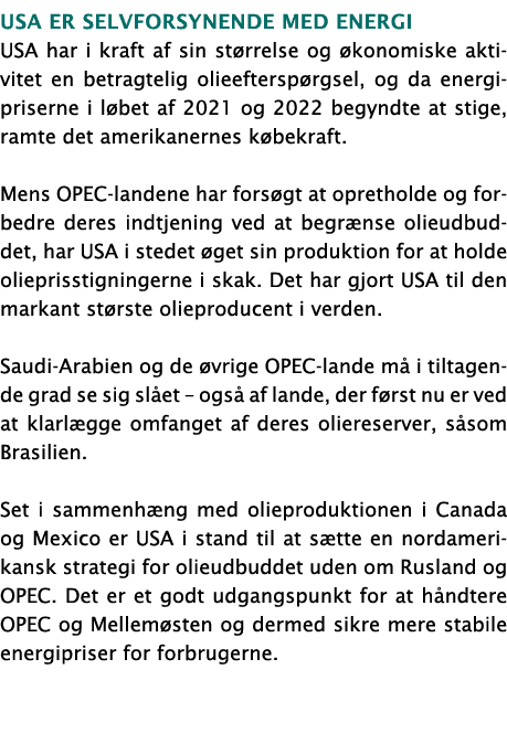 USA er selvforsynende med energi USA har i kraft af sin st rrelse og konomiske aktivitet en betragtelig olieeftersp ...