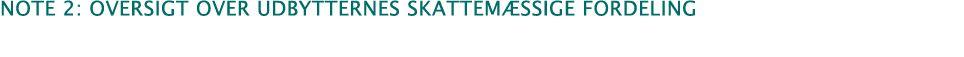 ﻿note 2: oversigt over udbytternes skattem ssige fordeling