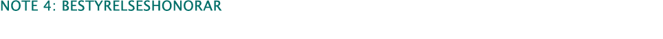 ﻿note 4: Bestyrelseshonorar