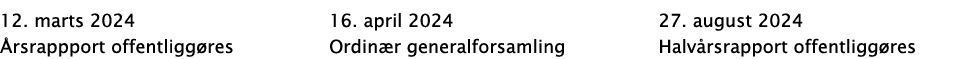 12. marts 2024 rsrappport offentligg res 16. april 2024 Ordin r generalforsamling 27. august 2024 ﻿Halv rsrapport of...